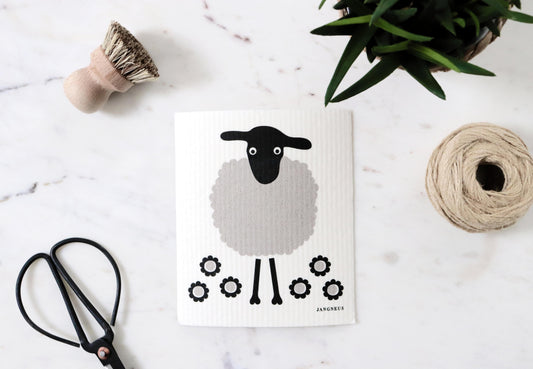Grey & Black - Sheep Dishcloth