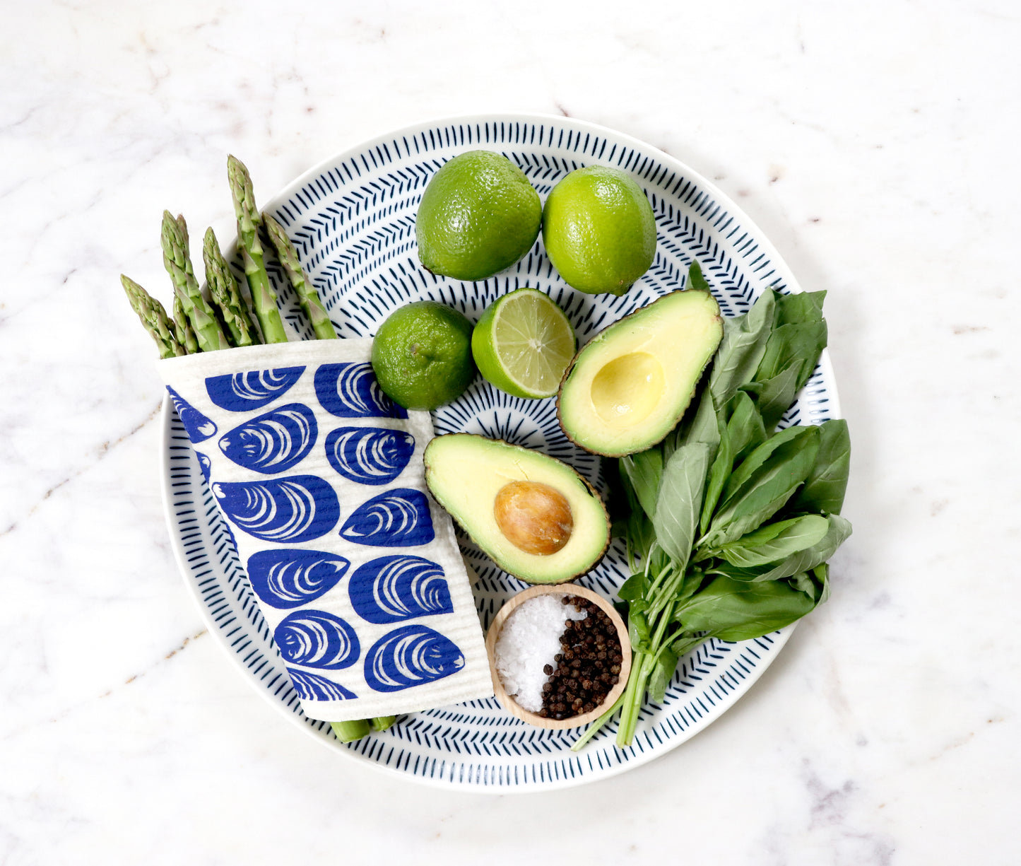 Mussels - Blue Dishcloth