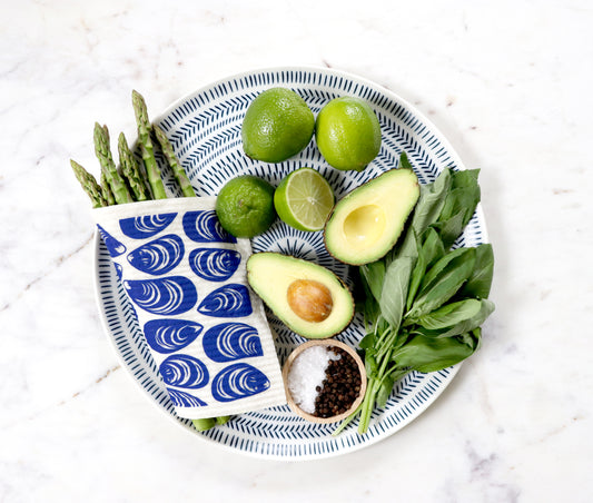 Mussels - Blue Dishcloth