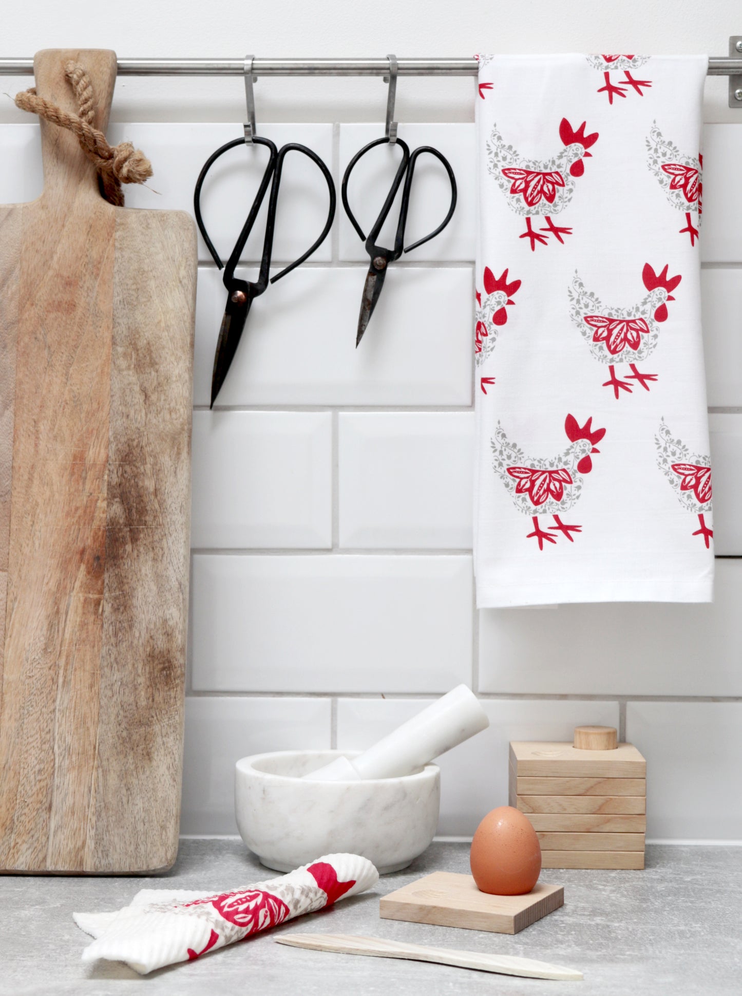 Hens Tea Towel- Multiple Colours
