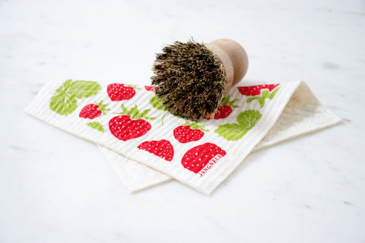 Red & Green - Strawberries Dishcloth