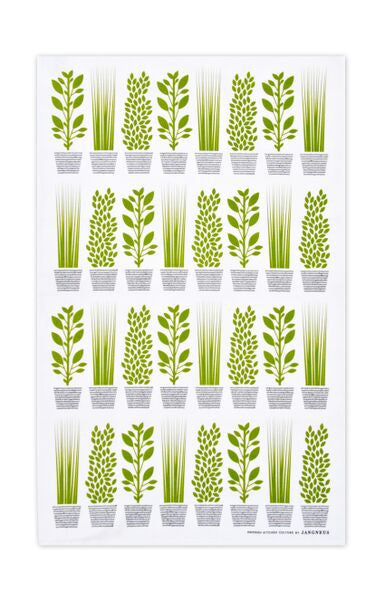 Green - Herbs Tea Towel