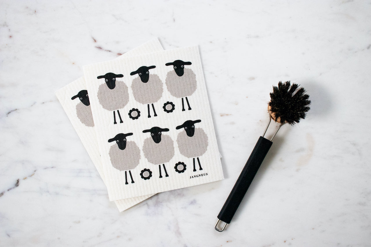 Grey & Black - Mini Sheep Dishcloth