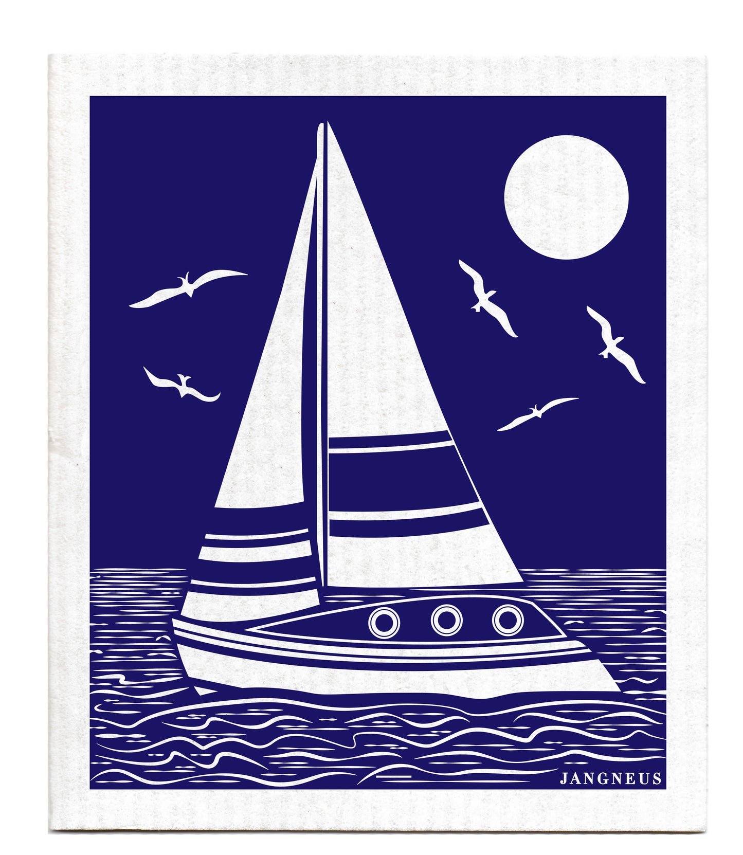 Blue Sailboat - Dishcloth
