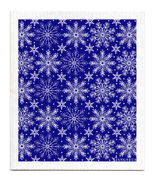 Christmas - Blue Snowflake Dishcloth