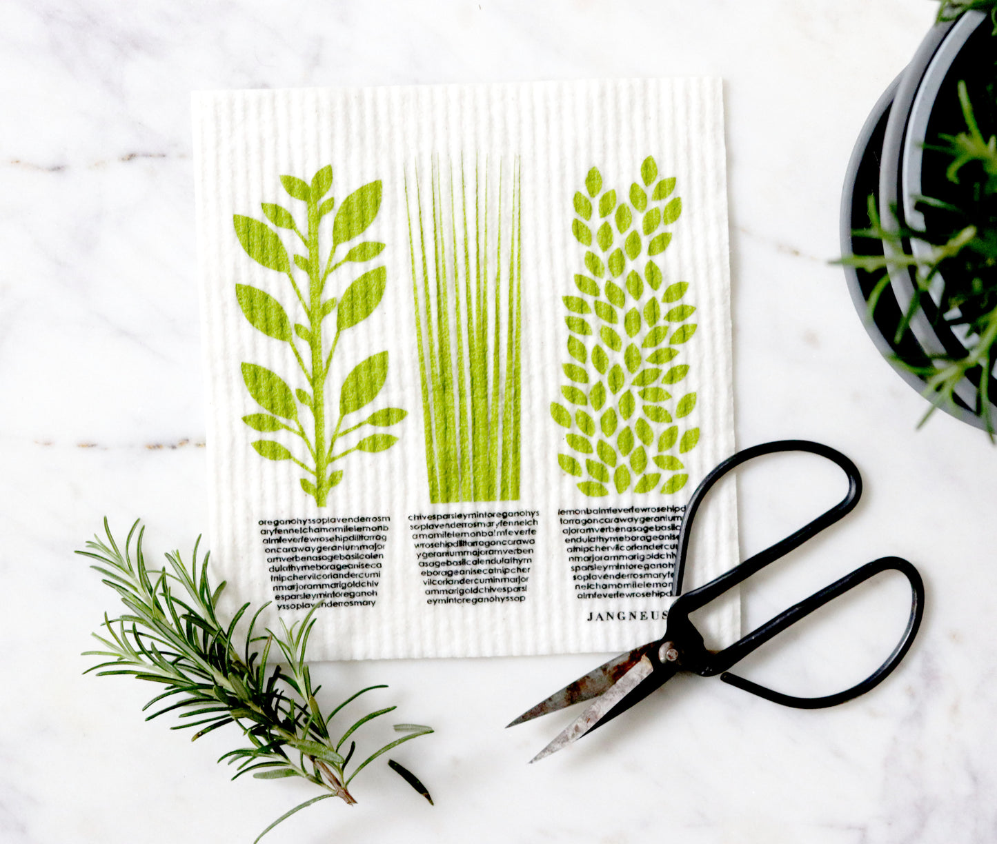 Green - Herbs Dishcloth