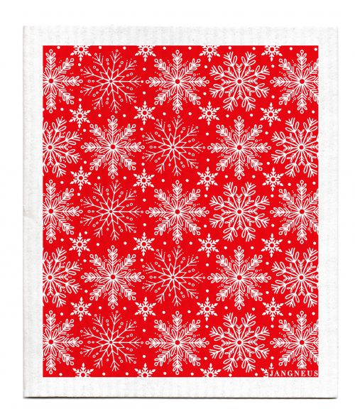 Christmas - Red Snowflake Dishcloth