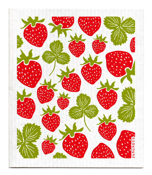 Red & Green - Strawberries Dishcloth
